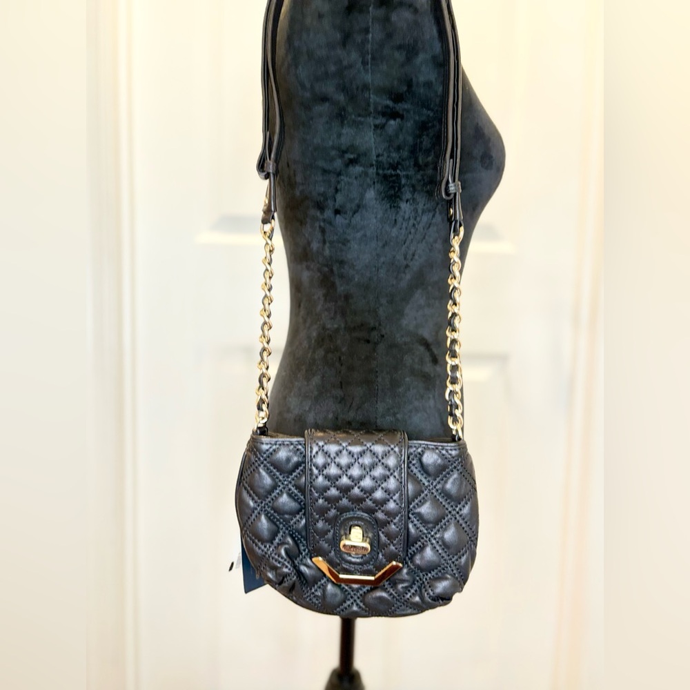 Brooks Brothers quilted leather shoulder bag | turnlock clasp chain strap